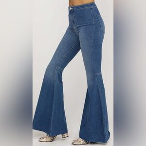 FREE PEOPLE Jericho Blue Extreme Bell Bottoms